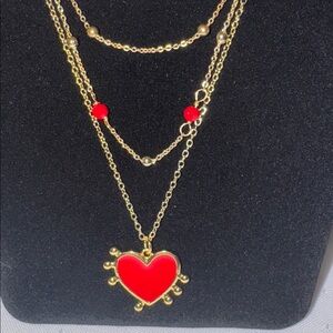 E|B JEWELS Red Heart Necklace